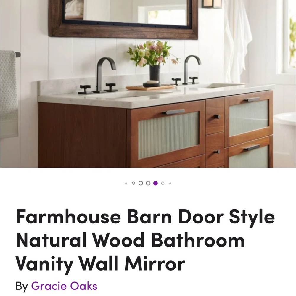 Gracie Oaks Rustic Brown Vanity Mirror